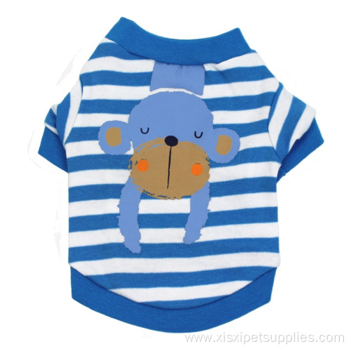 New Autumn striped cotton cartoon printing pet clothes